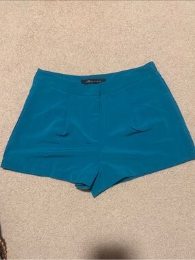 Source Unknown Teal High-Rise Tailored Shorts